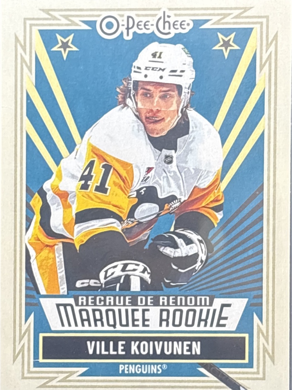 O-Pee-Chee Marquee Rookie Ville Koivunen Hockey Card